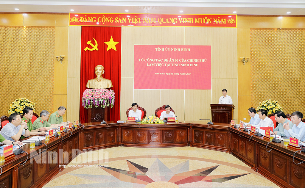 Tổ công tác Đề án 06 của Chính phủ làm việc tại Ninh Bình